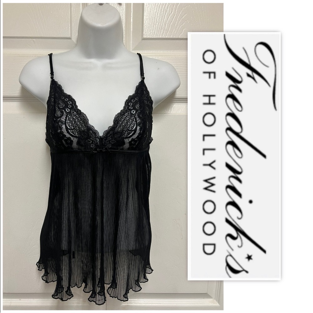 Frederick’s Of Hollywood Black Plisse Babydoll